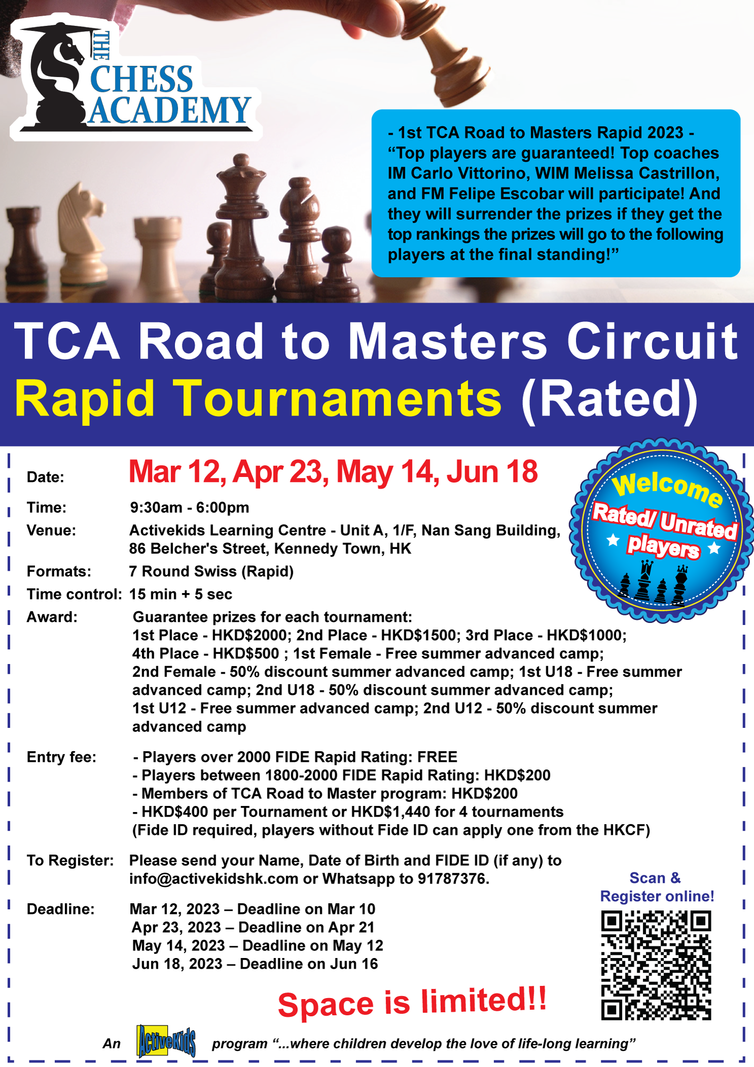 CENTRAL MASTER CHESS TOURNAMENT 2023 FIDE RATED RAPID OPEN - Malaysia  Calendar Events
